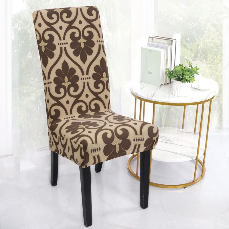 1 Pc Polyester Stretch Dining Chair Slipcovers Multicolored  - PiccoCasa