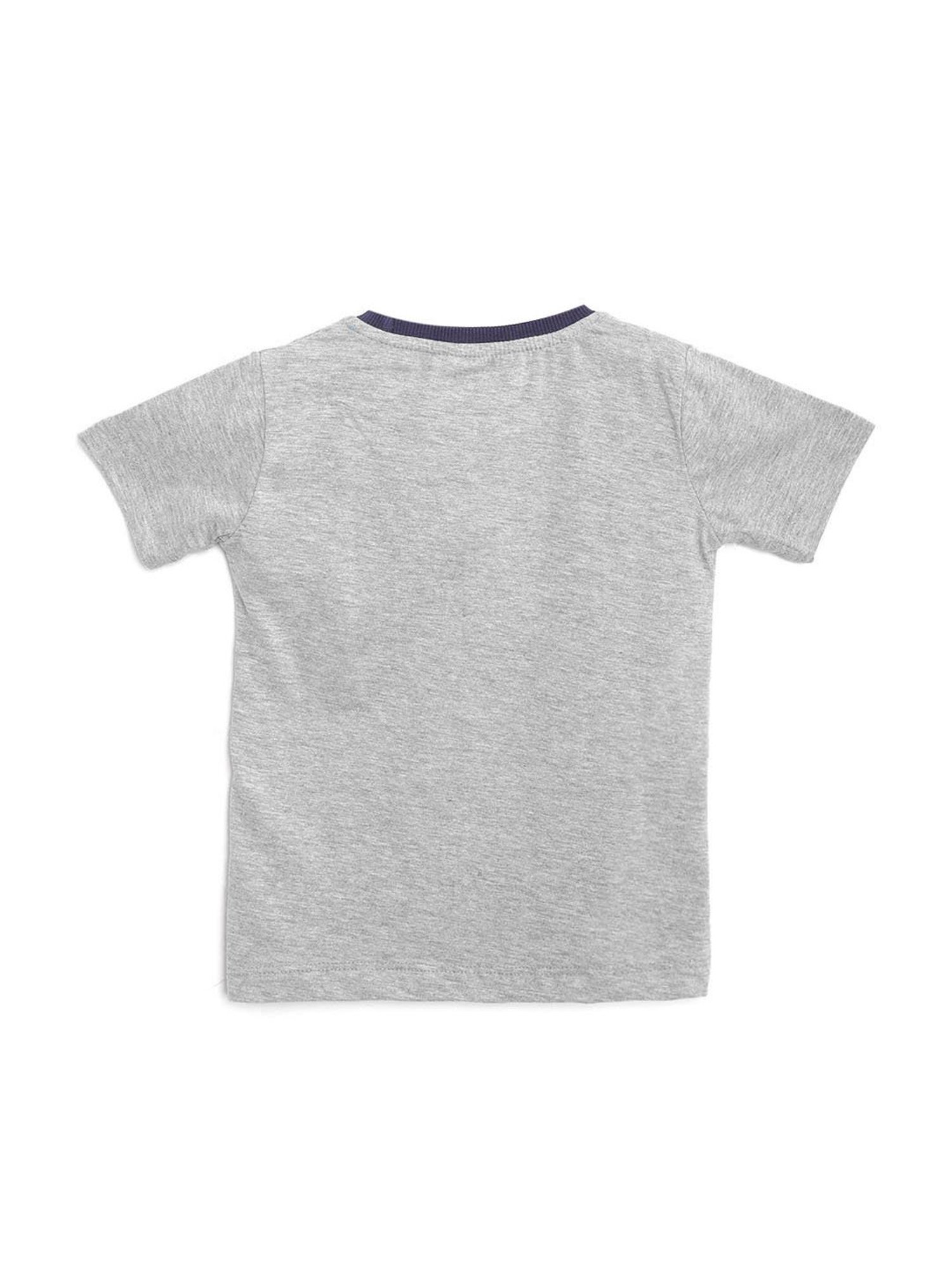 Lazy Shark Kids Grey & Green Printed  T-Shirt with  Shorts