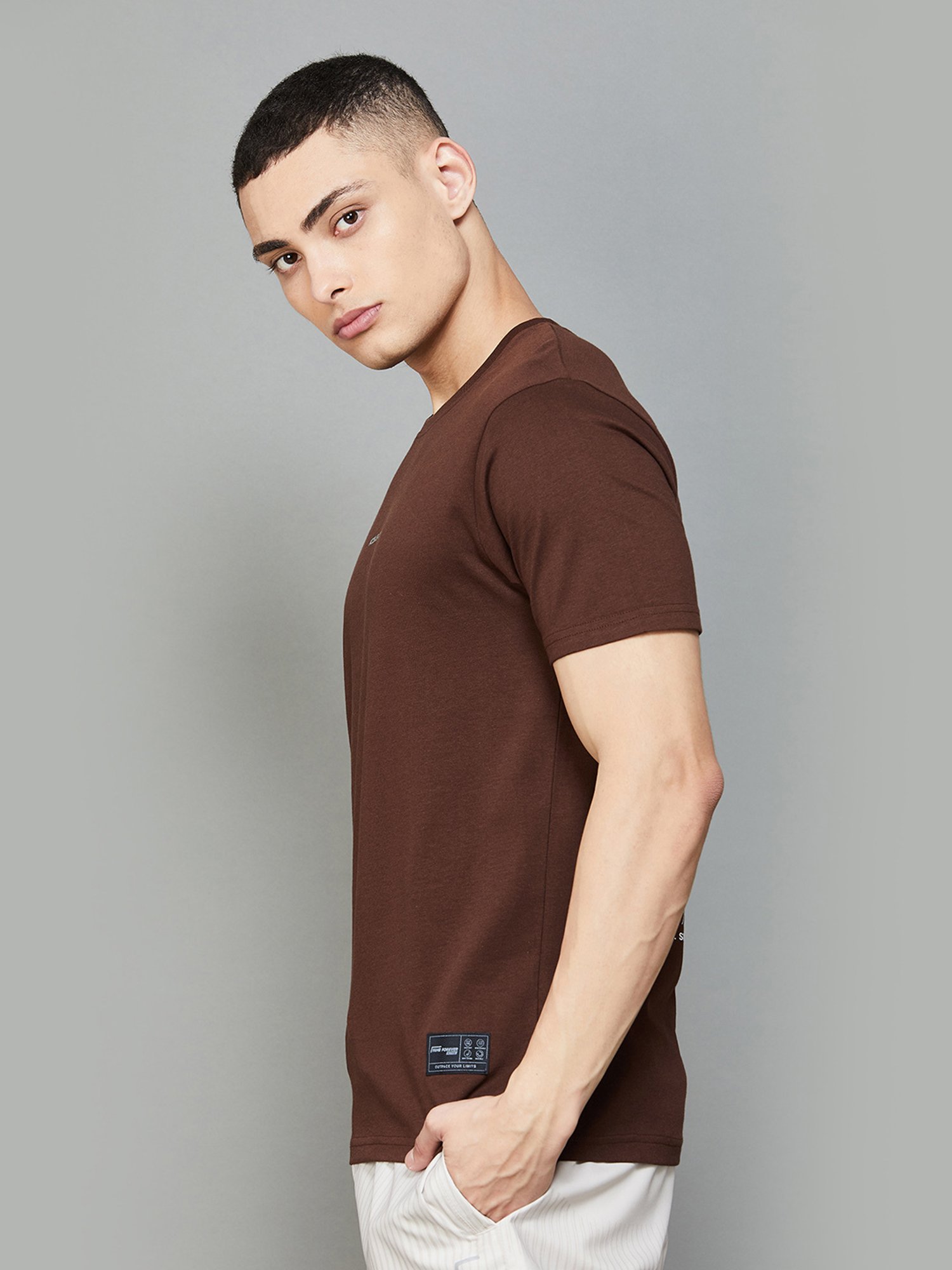 Fame Forever by Lifestyle Coffee Brown Regular Fit Sports T-Shirt