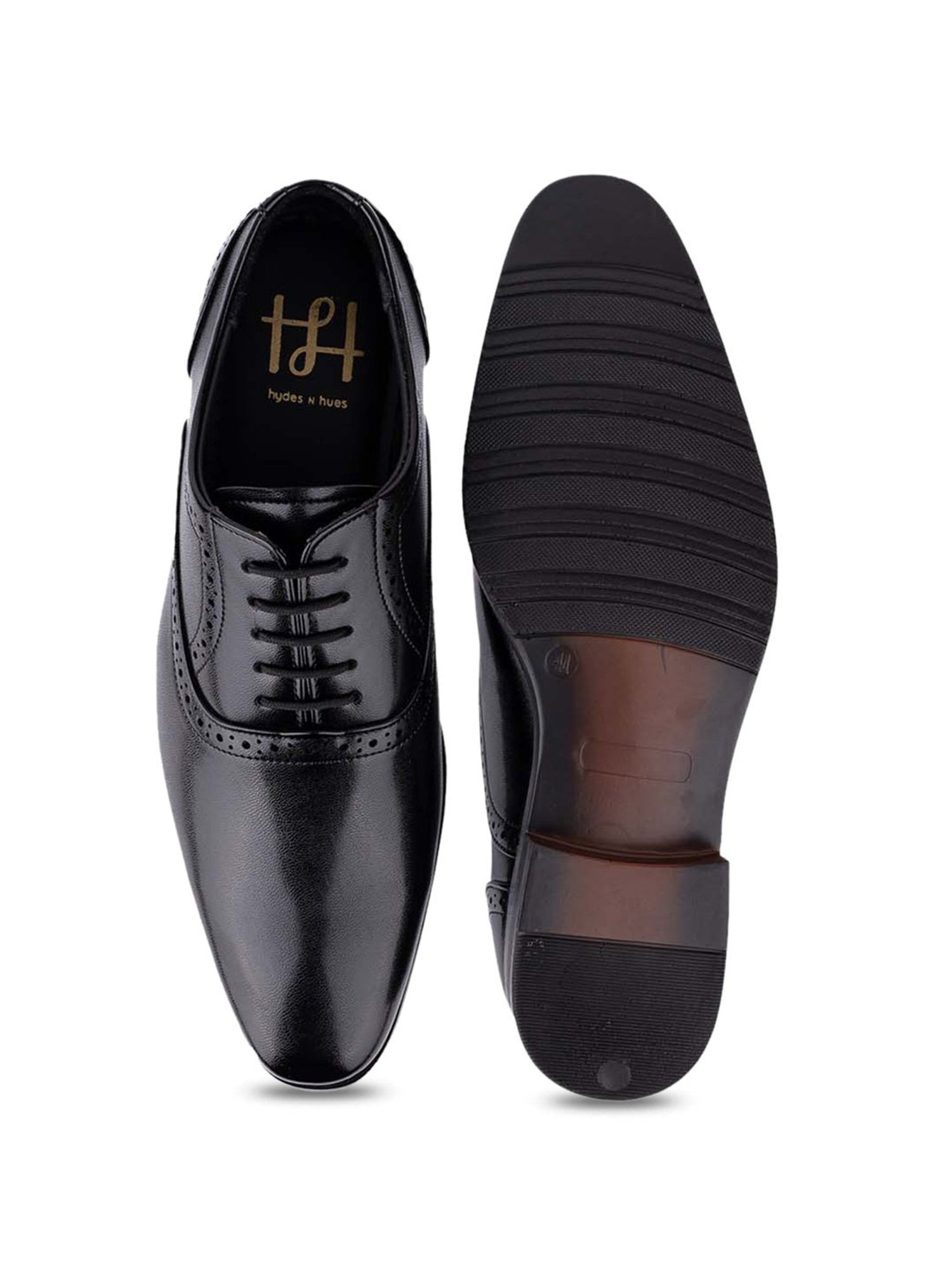 Hydes N Hues Men's Ink Black Oxford Shoes