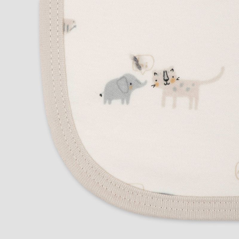 Gerber Baby 4pk Bear Interlock and Terry Burp Cloth Set - Cream