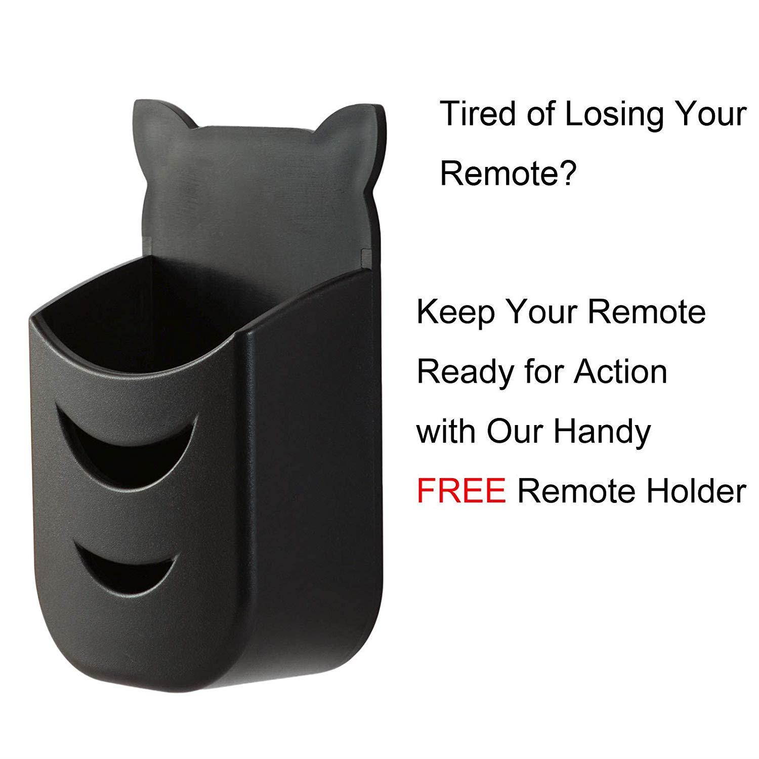 ECLINK Replacement Remote Control NS-RCRUS-16 for Insignia Roku TV with Netflix Sling Rdio MGO Original Layout with Remote Holder