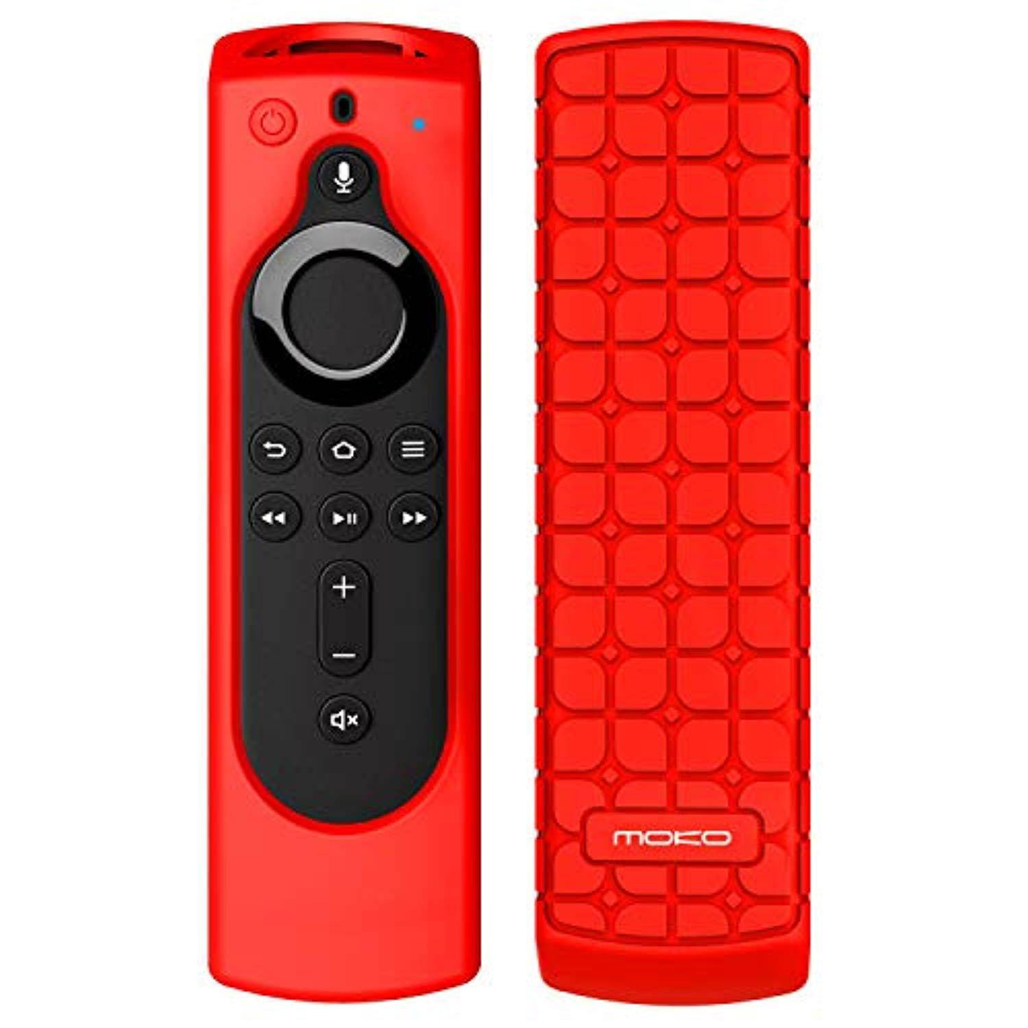 moko silicone remote case compatible for fire tv stick 4k, fire tv cube, fire tv (3rd gen) with 5.6" alexa voice remote (2nd ge