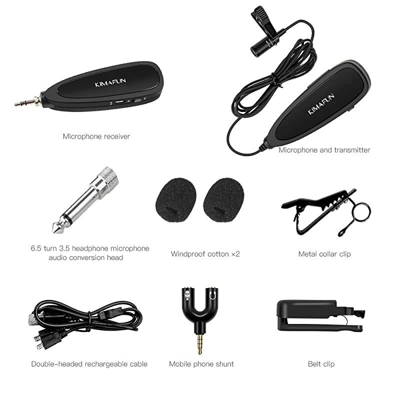 Wireless Microphone System 24G Wireless Lavalier Microphone with Lavalier Lapel MicsWireless Transmitter amp Receiver for ComputerSpeakerPhoneCameraTeaching and Public SpeakingG130