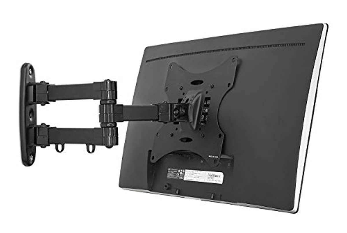 Mount-It! Articulating TV Wall Mount | Swivel, Tilt, Single Stud Mount | Flat Screen Bracket for 23-42 inch Monitor | Fits up to 200 x 200mm VESA | 66 lbs Capacity | Black
