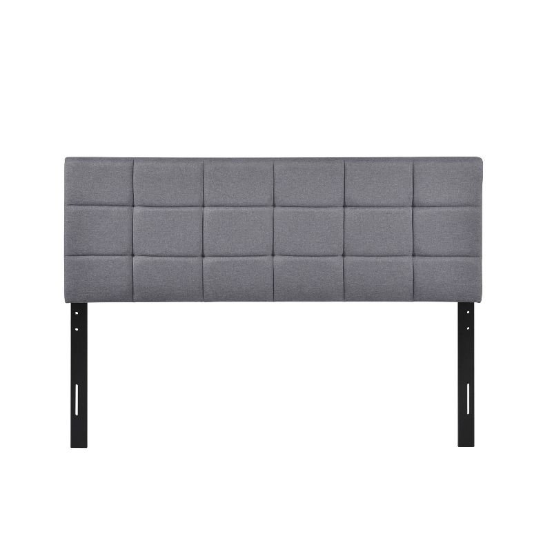 Queen Danica Panel Tufted Headboard Gray - Poly & Bark