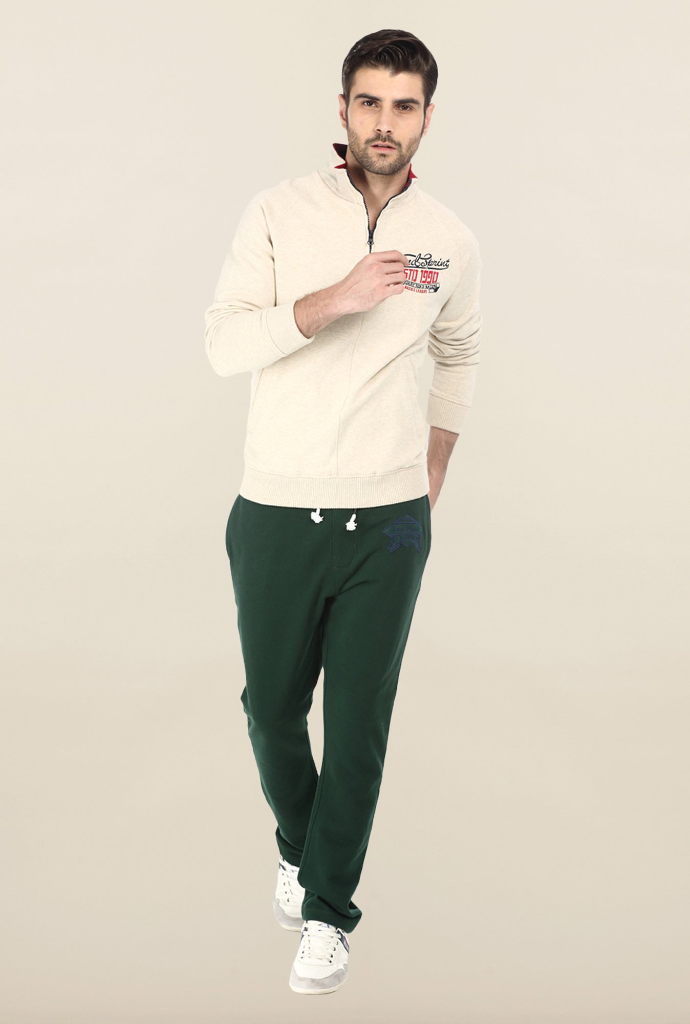 Basics Green Jogger Track Pant