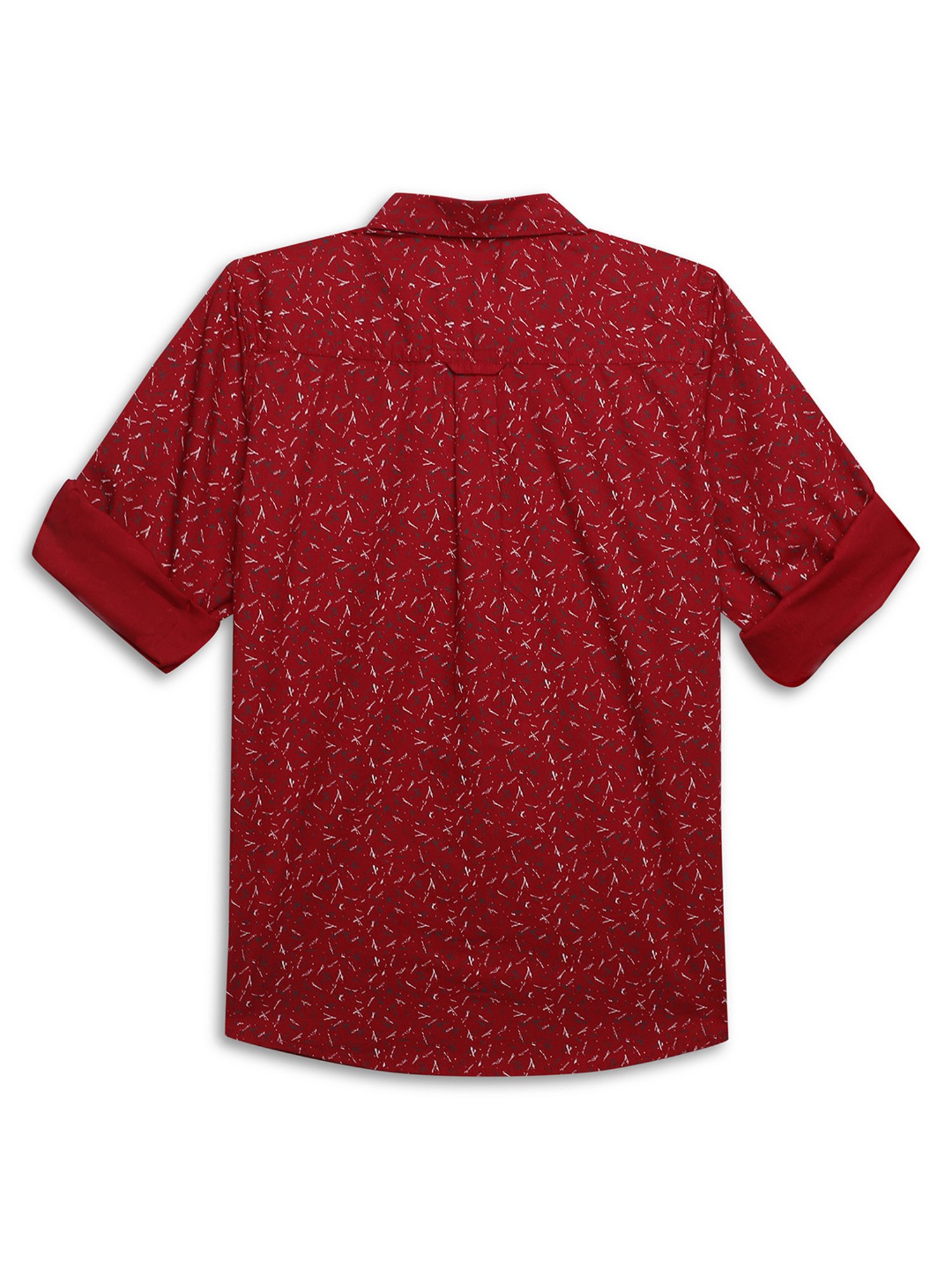 Cantabil Boys Red Printed Full Sleeves Shirt