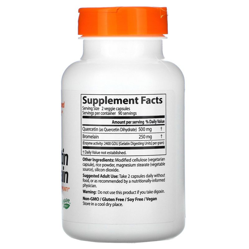 Doctor's Best Quercetin Bromelain, 180 Veggie Caps, Dietary Supplements