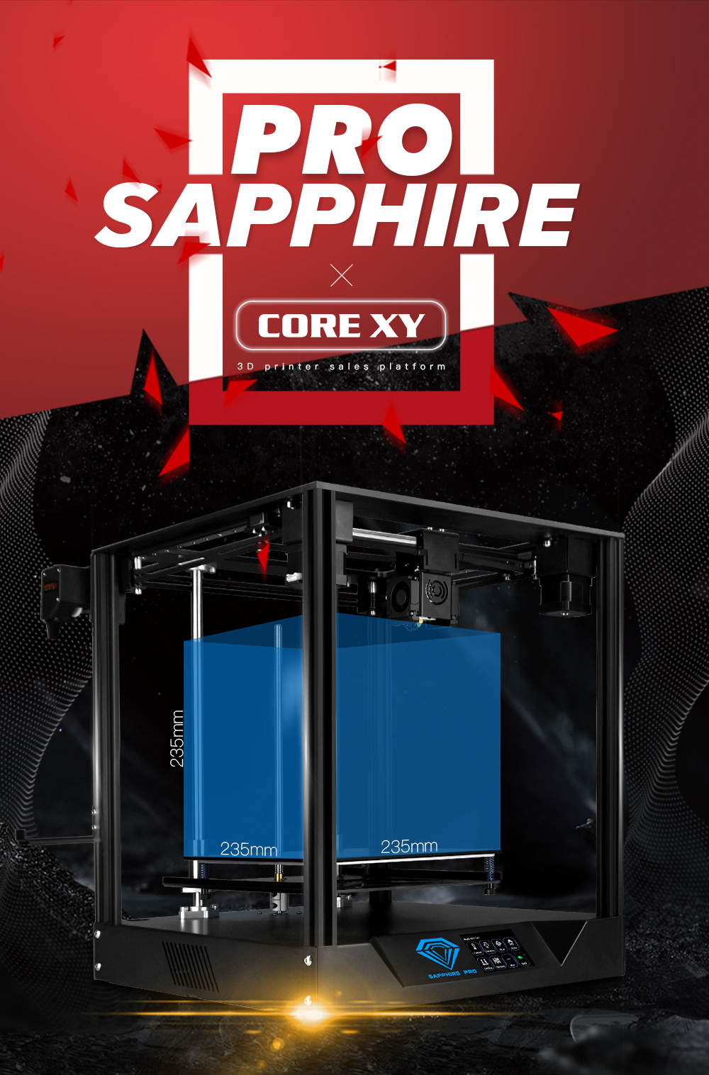 Sapphire-PRO1 3D printer, 0.4mm, supports cura, 3DPrinterOs, Repetier-Host