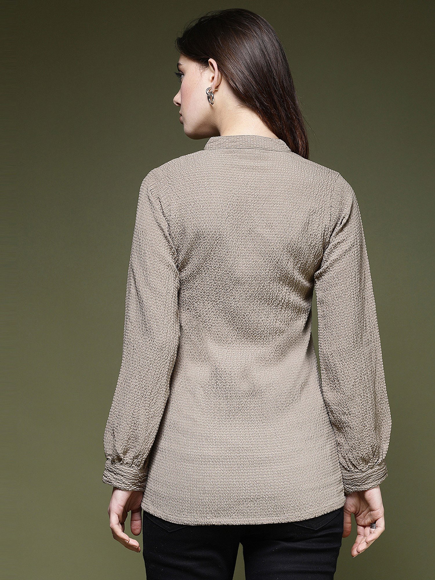 SELVIA Beige Regular Fit Top