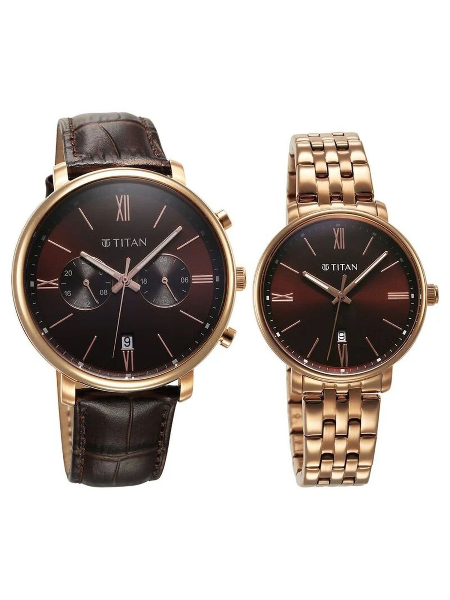 Titan 9400794207WZ02P Bandhan Analog Watch for Couple