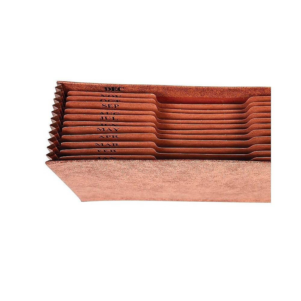 Staples Heavy-Duty Expanding File 3" Expansion Jan-Dec Index Legal Size Brown