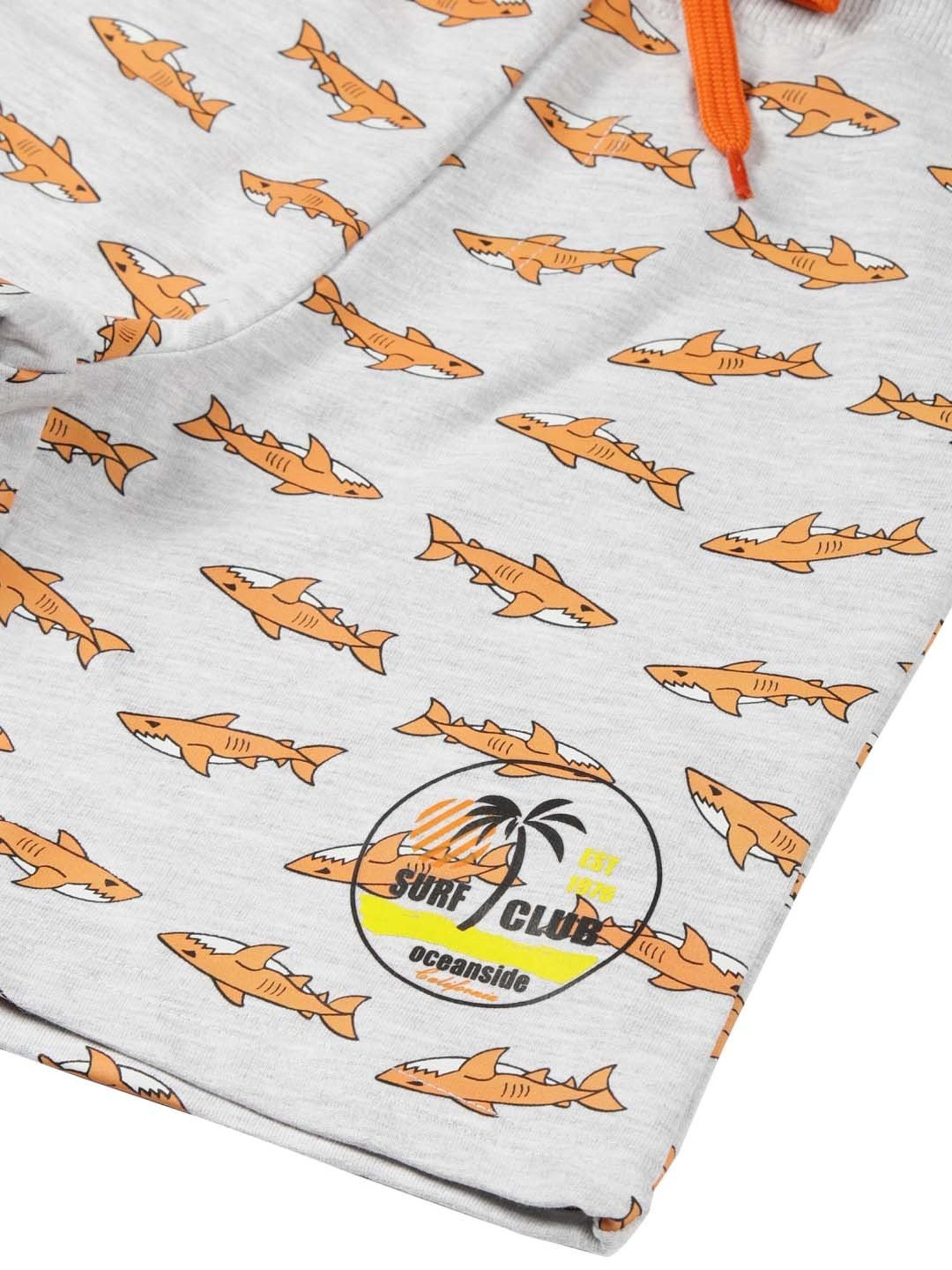 Plum Tree Kids Peach & Grey Cotton Printed T-Shirt Set