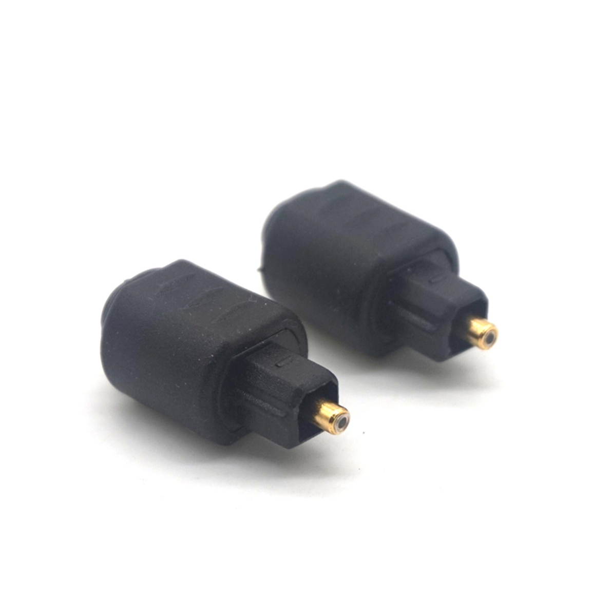 Plugadget 2PCS 3.5mm Black Mini Optical Audio Adapter Female Jack Plug to Digital Toslink Male Plug