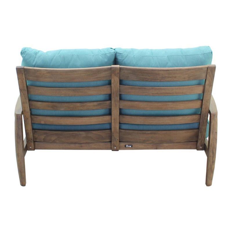 Avalon FSC Teak Loveseat - Gray - Courtyard Casual
