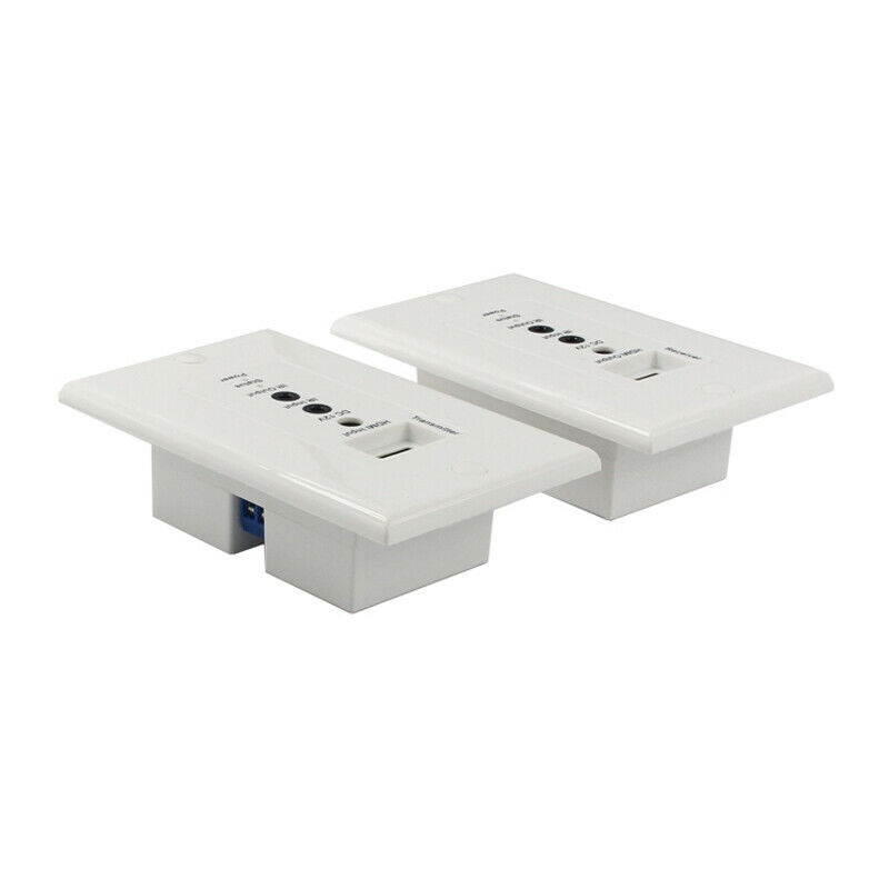 HDMI over RJ45 Cat5e Cat6 w/ IR Remote LAN Wall Plate Receiver 3D 1080P