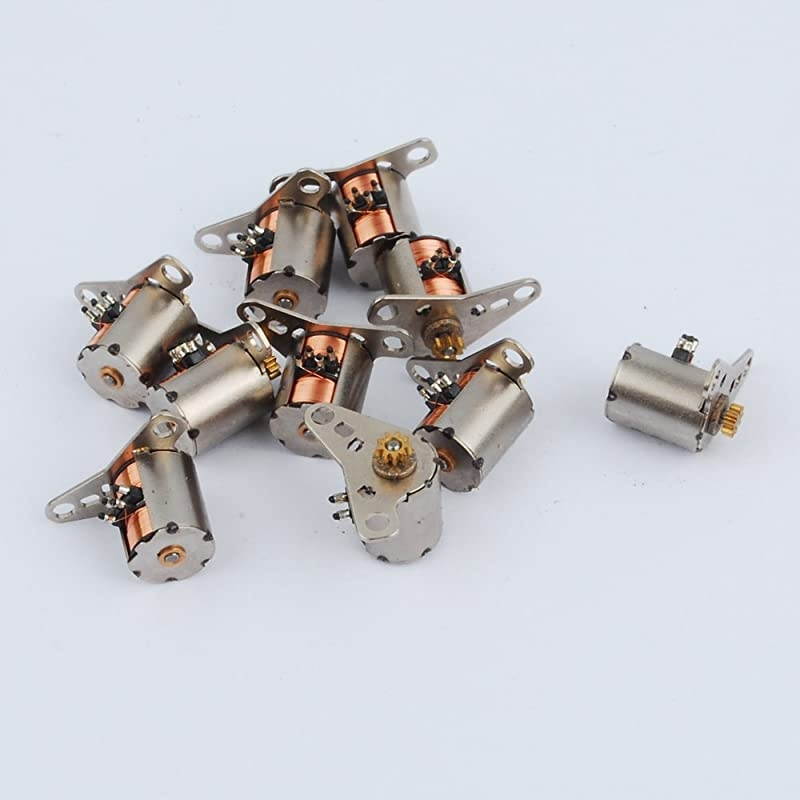 Dia 6mm 153V dc 2 Phase 4 Wire Micro Stepper Motor with Copper Gear Dia 1mm Output Shaft for DIY Mini Robot Or Camera