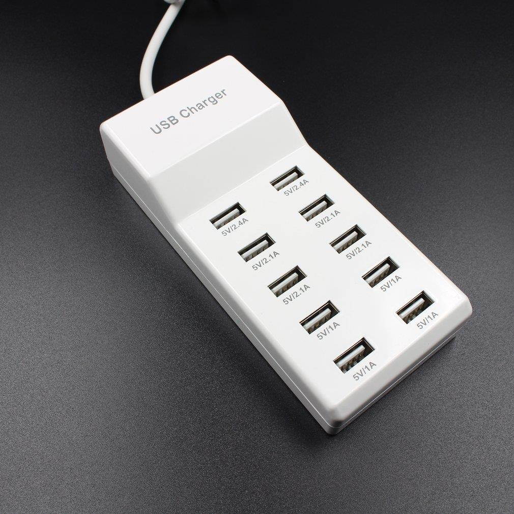 10 Ports USB Charger 5V 12A Fast Charger AC Power Adapter For Tablet Phone