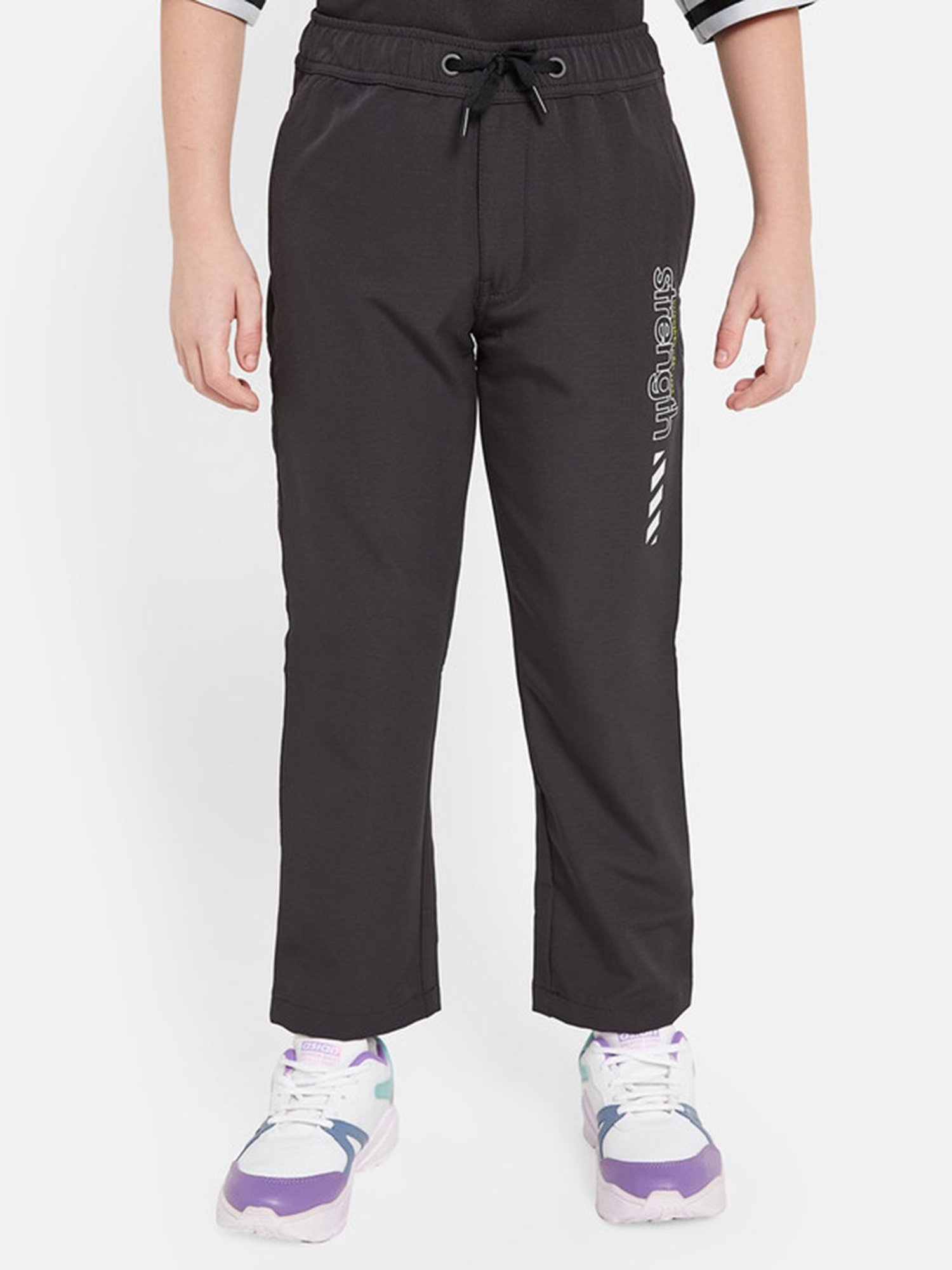 Octave Boys Black Solid Trackpants