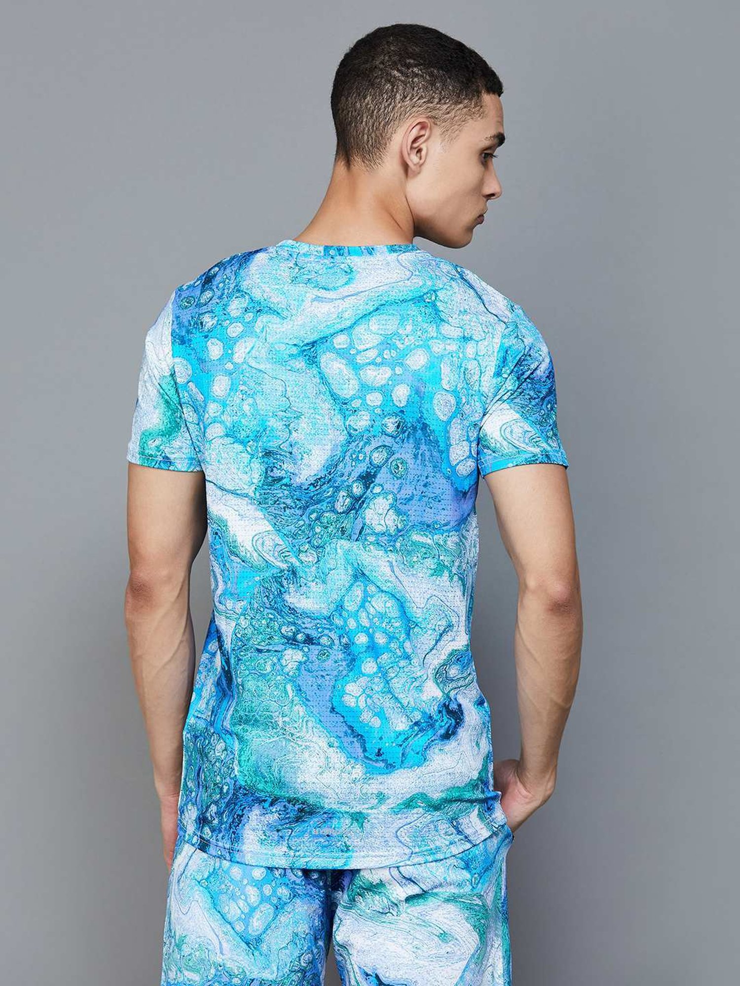 KAPPA Blue Regular Fit Printed T-Shirt