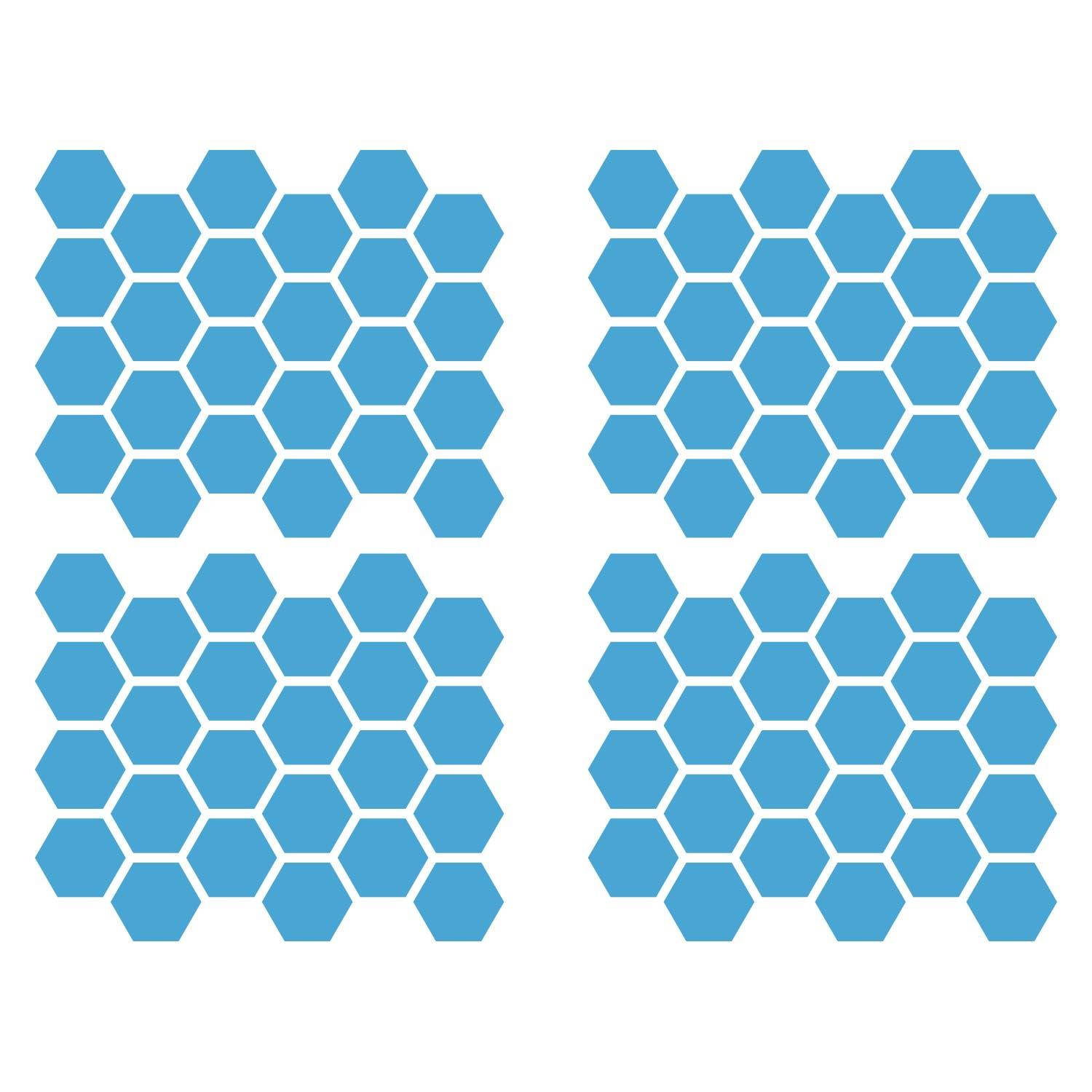 LiteMark 1 Inch Blue Hexagon Decals - Pack of 208