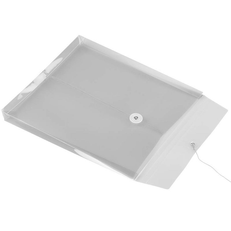 JAM Paper Plastic Envelopes with Button & String Tie Closure - Letter Open End - 9 3/4 x 11 3/4 - Smoke Gray