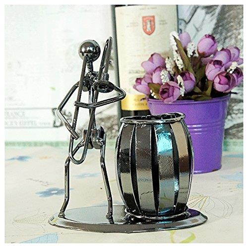 Office Desktop Accessories Metal Pencil Holder Pen Holder Organizer Container Room Decoration (Trombone)