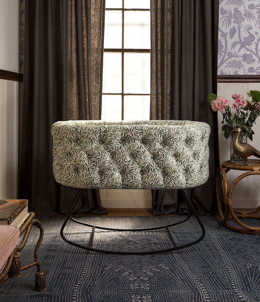 Aristot Tufted Upholstered Willow Boughs Bassinet + Dondolo Rocking Base