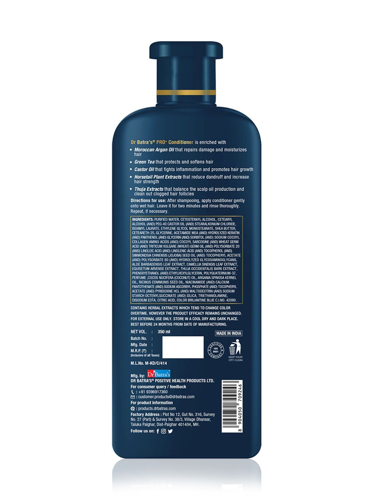 Dr Batra's PRO+ Color protection Shampoo with PRO+ Conditioner Each - 350 ml
