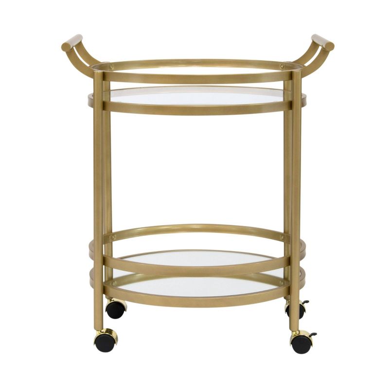Palazzo Bar Cart with Clear Glass Gold - Studio Designs Home