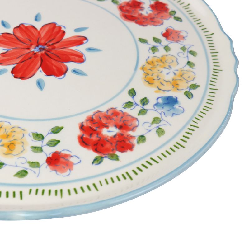 Gibson Elite Anaya 12 Inch Hand Painted Stoneware Cake Stand