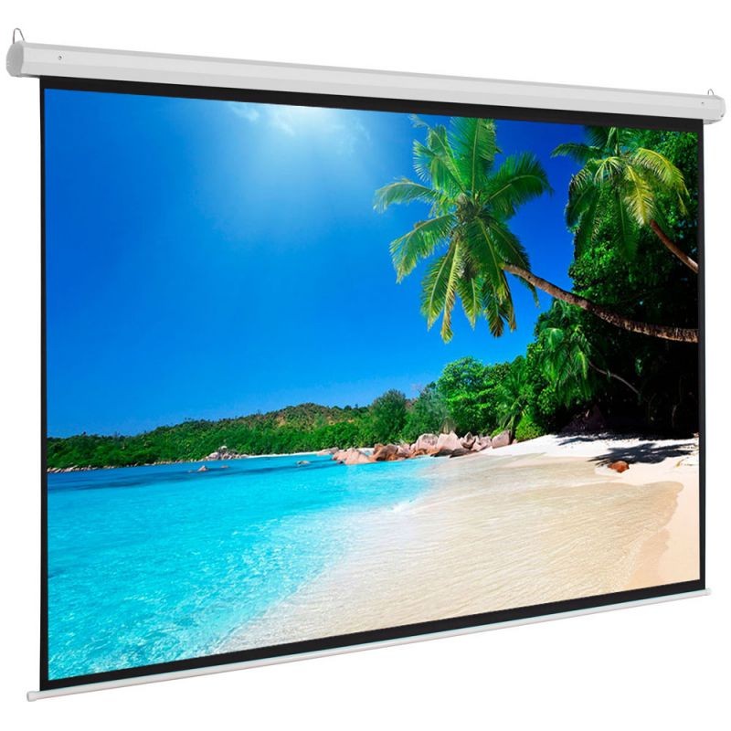 100" Diagonal HD 4:3 Projector Screen Pull Down Home Conference Projection White