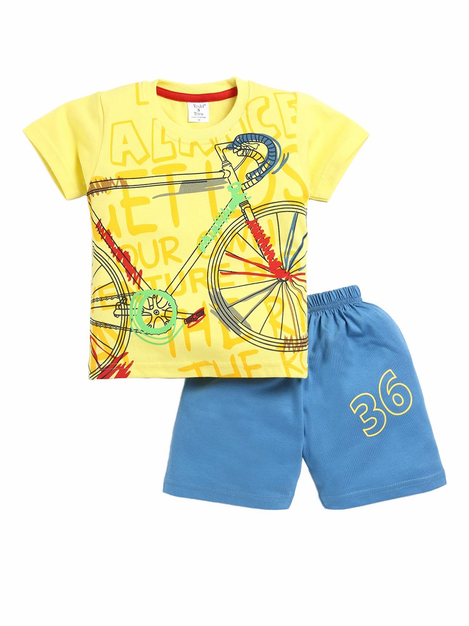 Todd N Teen Kids Multicolor Printed T-Shirt with Shorts (Pack Of 2)