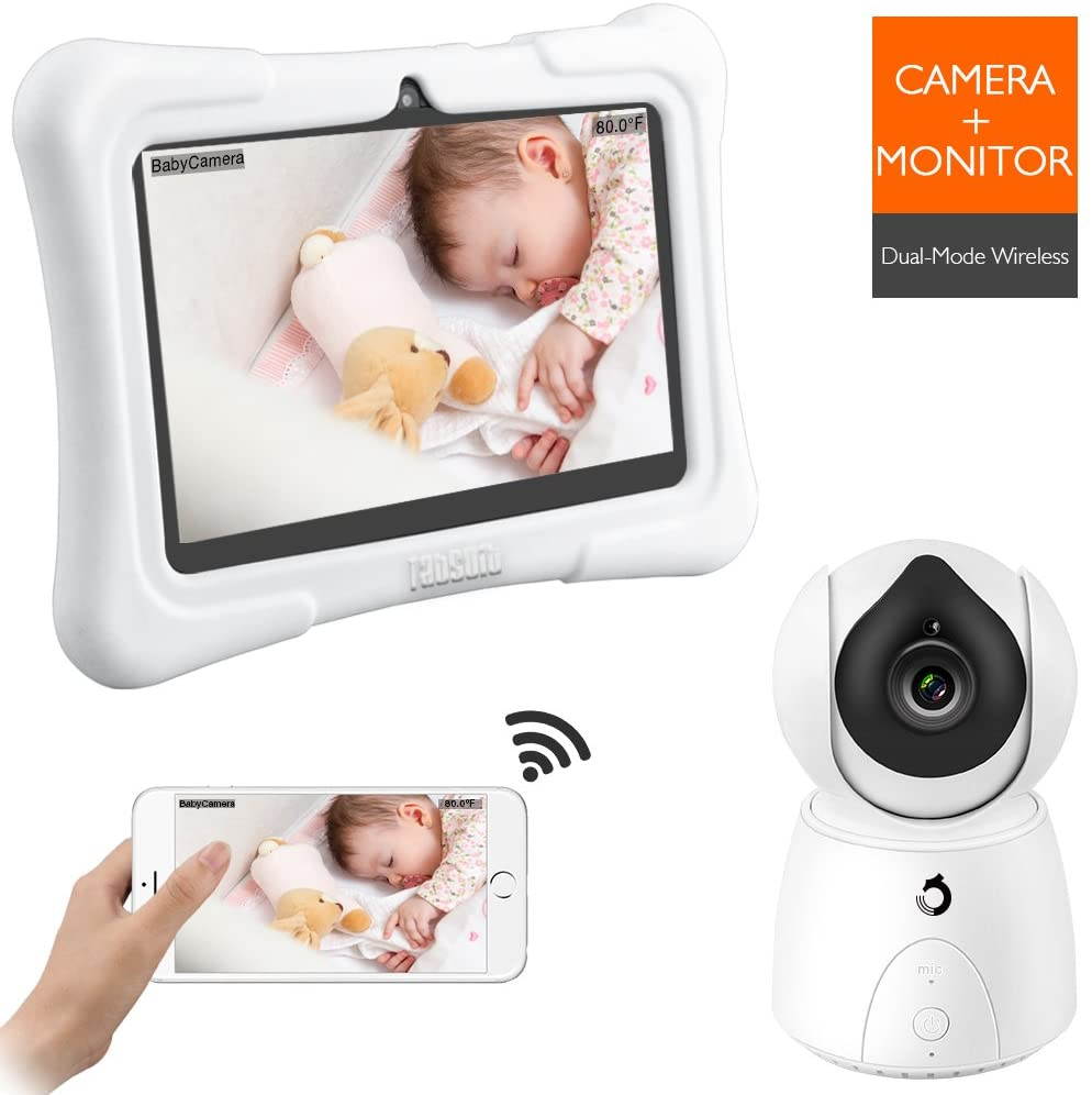 Dragon Touch FUTURE 1 720P Baby Monitor with 7 Inch IPS LCD Touch Screen Tablet, Digital Camera, Temperature Monitoring, Remote Camera Pan-Tilt-Zoom, Lullaby, Night Vision, Two Way Audio and Recording