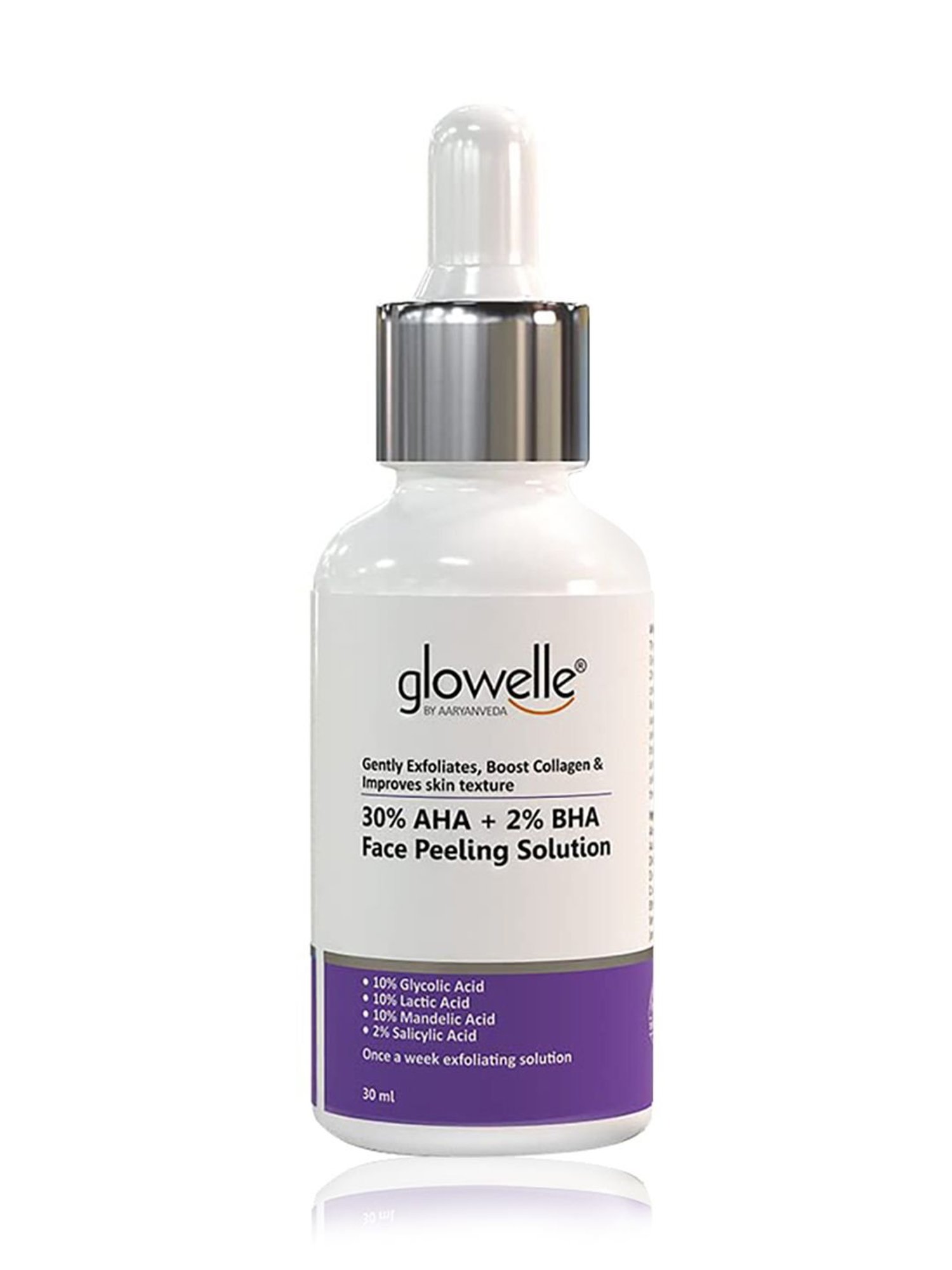 Aryanveda Glowelle 30% AHA and 2% BHA Face Peeling Solution For Mild Exfoliation - 30 ml