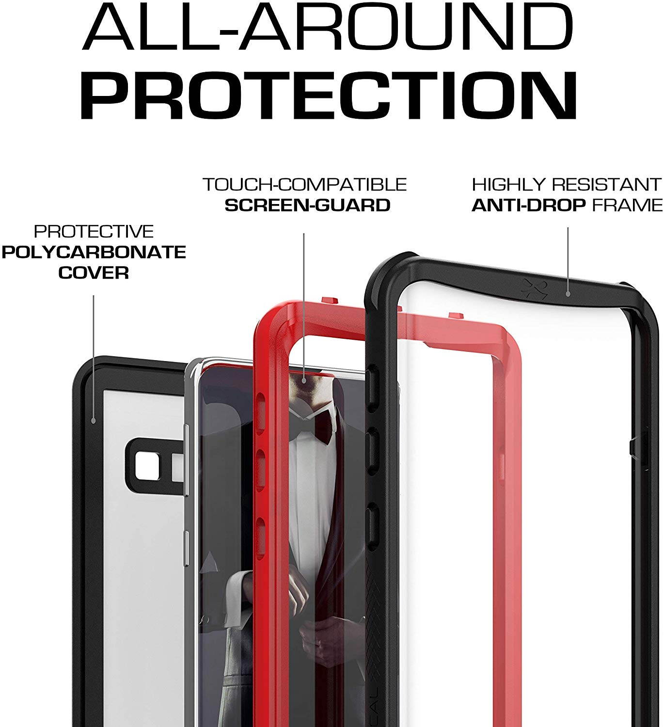 Ghostek Nautical Galaxy S10e Waterproof Case with Screen Protector Super Heavy Duty Protection Rugged Shockproof Full Body Underwater Watertight Seal Cover for 2019 Galaxy S10e (5.8 Inch) - (Black)