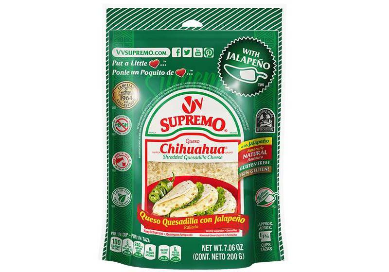 V&V Supremo Queso Chihuahua Quesadilla Cheese with Jalapeno Shredded - 7.06oz