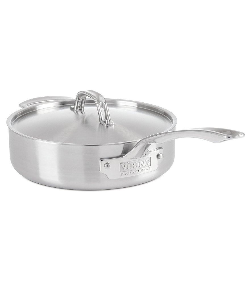 Viking Professional 5-Ply Stainless Steel Satin Finish Saute Pan With Lid