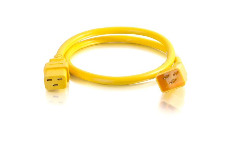 C2G 4ft 12AWG Power Cord (IEC320C20 to IEC320C19) - Yellow - For PDU, Switch, Server - 250 V AC / 20 A - Yellow