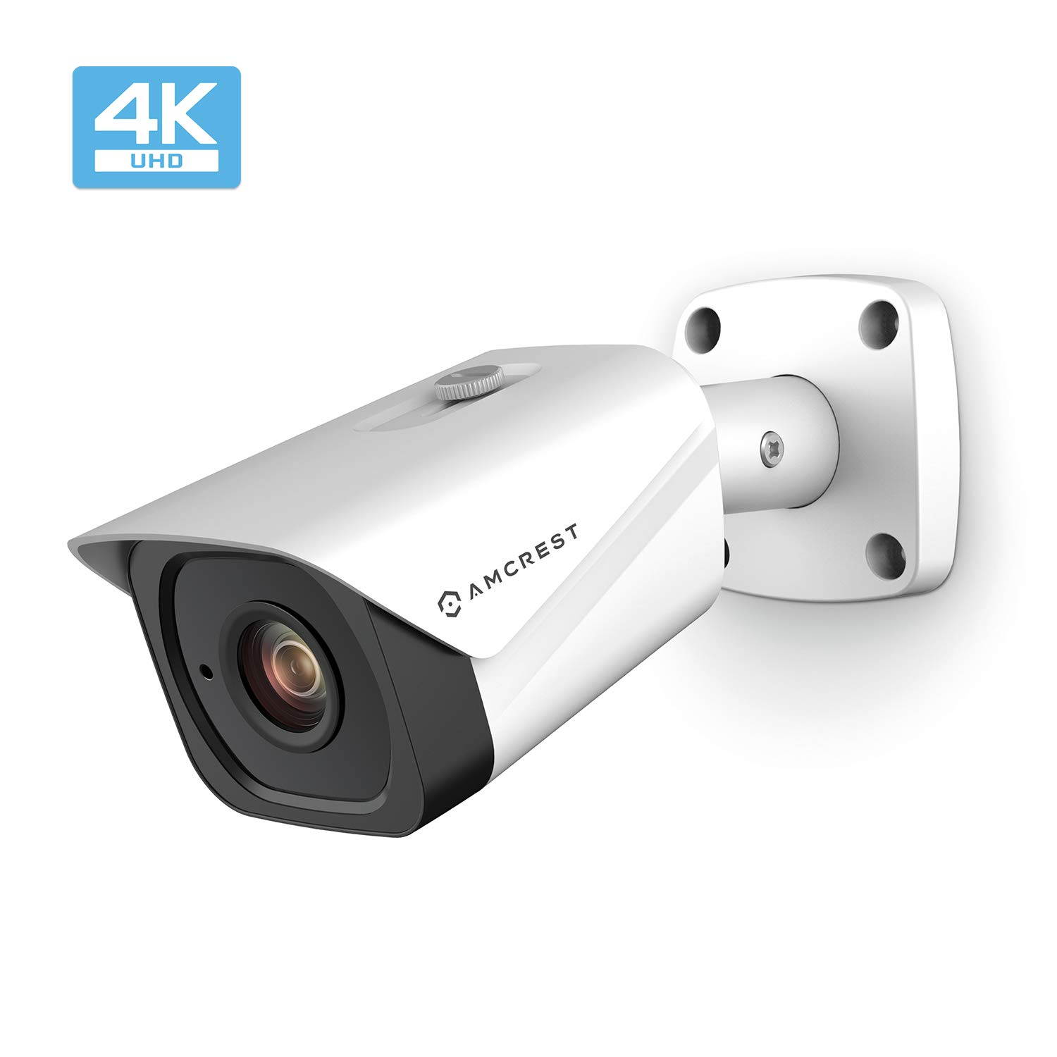 Amcrest UltraHD 4K (8MP) Outdoor Bullet POE IP Camera, 3840x2160, 131ft NightVision, 2.8mm Lens, IP67 Weatherproof, MicroSD Recording, White (IP8M-2496EW-28MM)