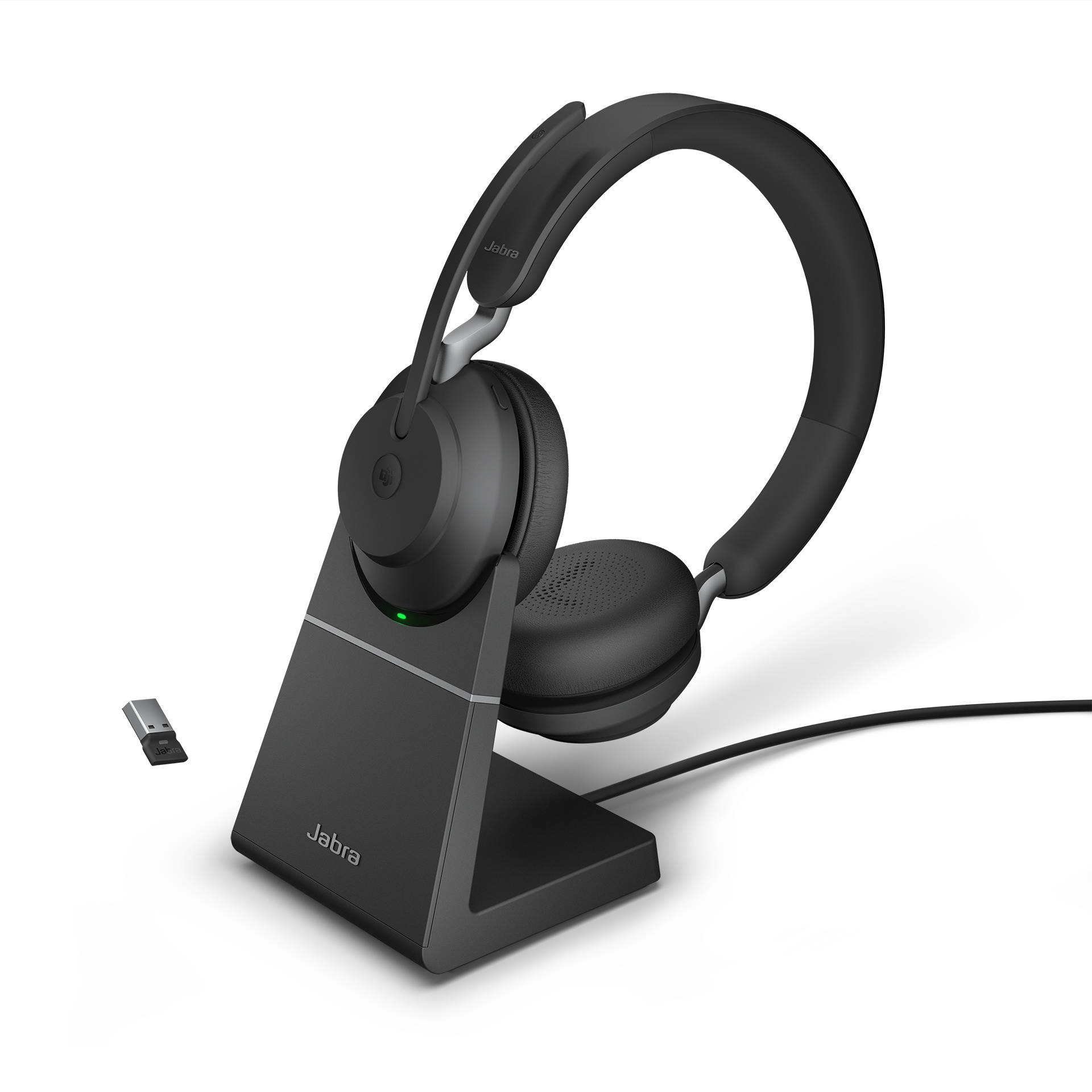 Jabra Evolve2 65 USB-A MS Stereo with Charging Stand - Black Wireless Headset / Music Headphones