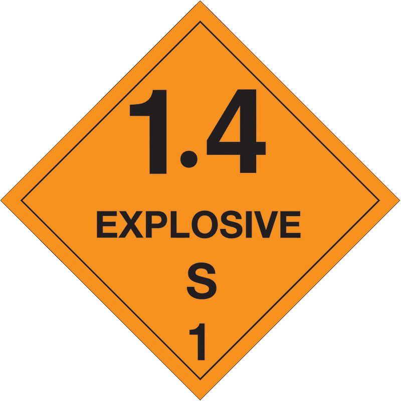 Tape Logic Labels "1.4 - Explosive - S 1" 4" x 4" Orange/Black 500/Roll DL5091