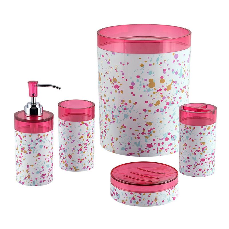 6pc Confetti Bath Set Pink - Allure Home Creations