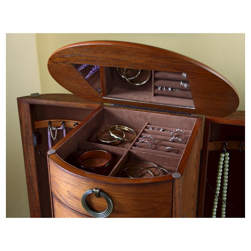 Harper Jewelry Armoire Burnished Oak - Powell Company