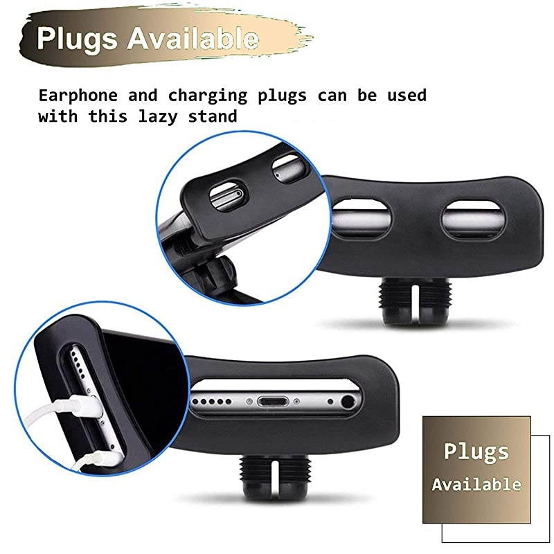 amp Tablet 2 in 1 Stand Holder Clip with Grip Flexible Long Arm Gooseneck Bracket Mount Clamp Compatible with PadiPhone X8766s Plus Samsung S8S7  Kindle Fire HD and More Black