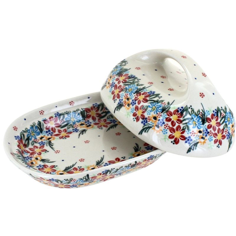 Blue Rose Polish Pottery Tara Butter Dish