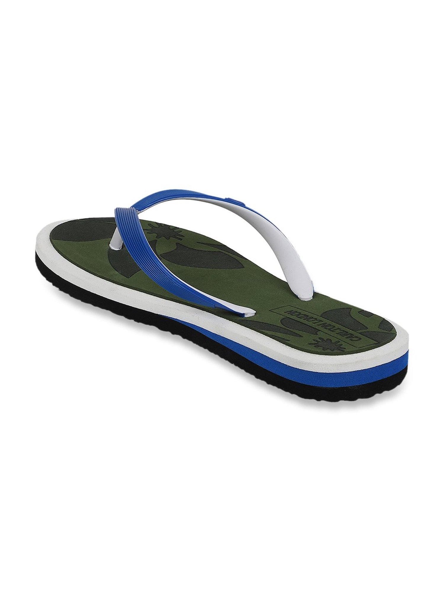 Carlton London Women's Blue & Olive Flip Flops