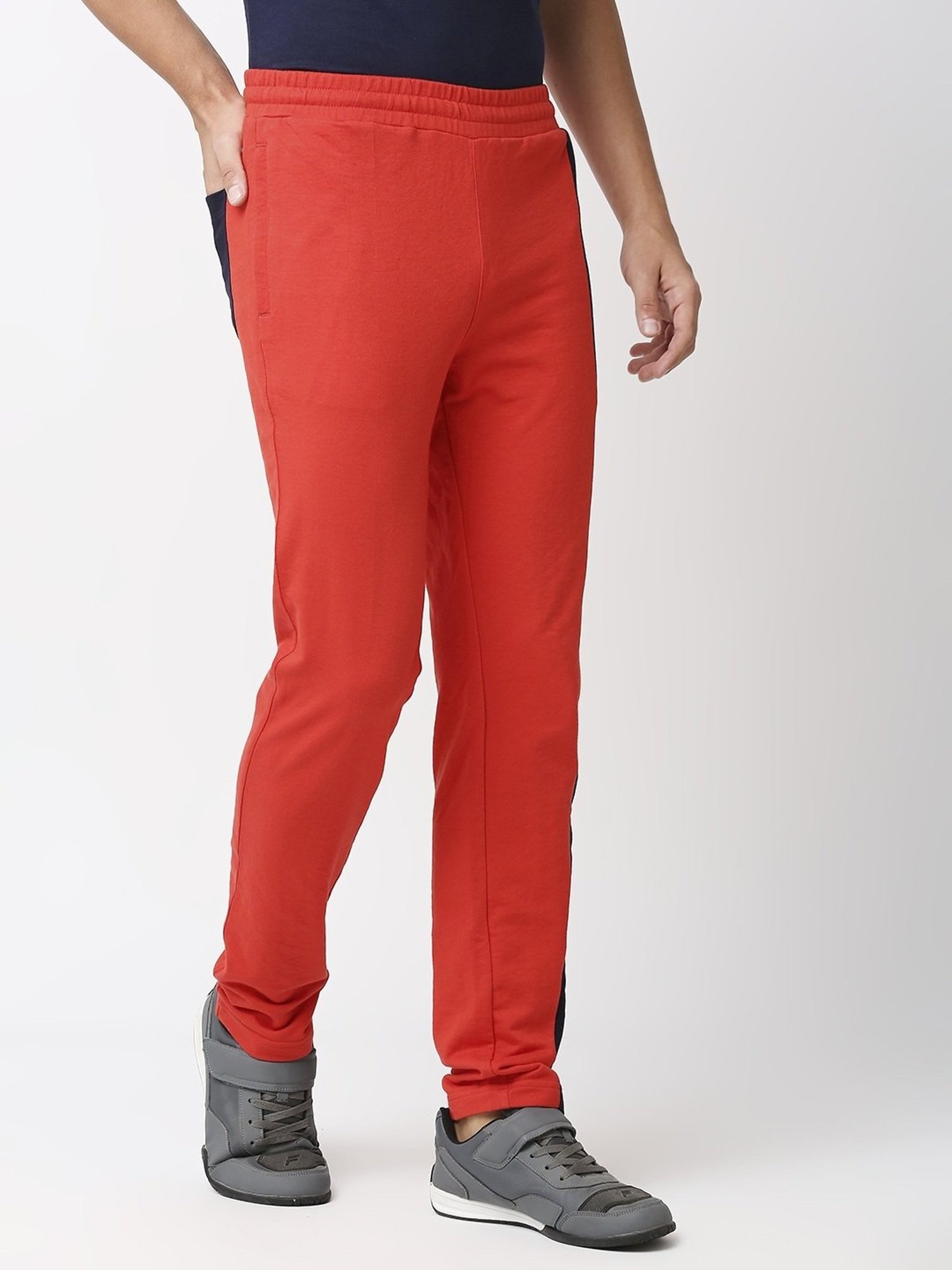 Fitz Red Clay Slim Fit Striped Trackpants