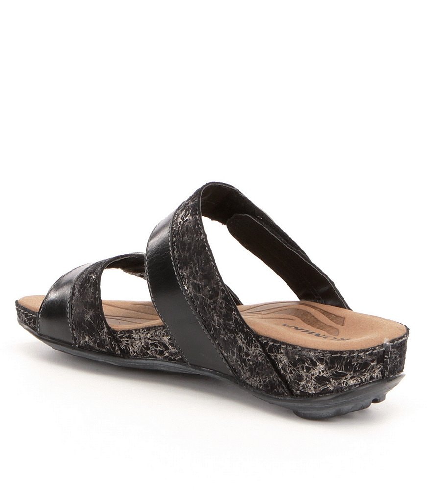 Romika Fidschi 22 Banded Snake Print Leather Slide Sandals